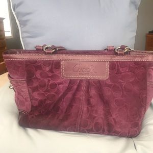 SOLD Coach Suede Tote style Plum